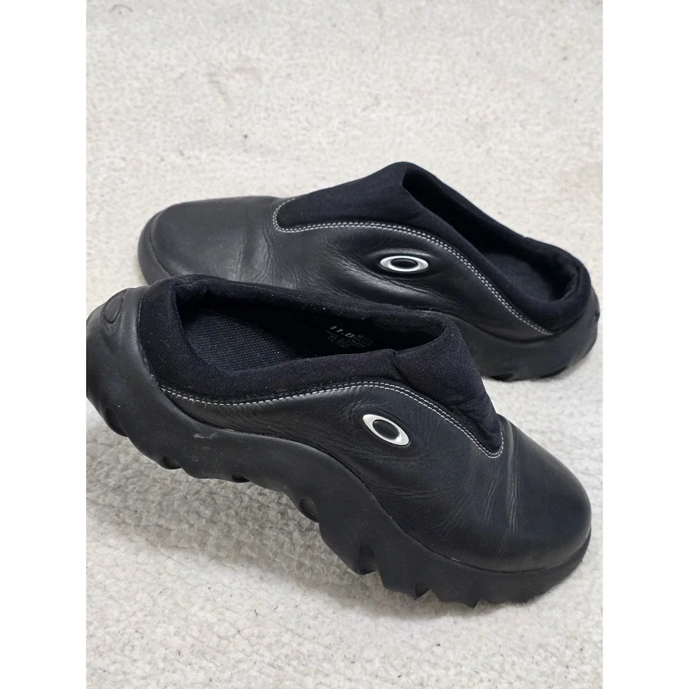 Oakley Flesh Mules Black Leather Slip On Techwear Shoes Mens 11 96548